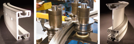 Moderne CNC-Biegearbeiten an Transportsystemen Profilbiegemaschine und Maschinanbau-Systemprofile